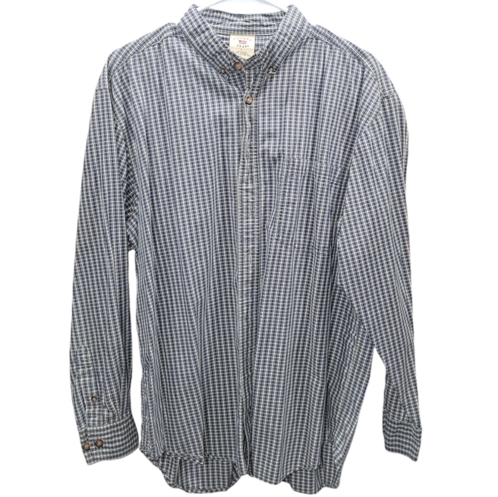 Vintage County Seat checkered long sleeve button-down Size L